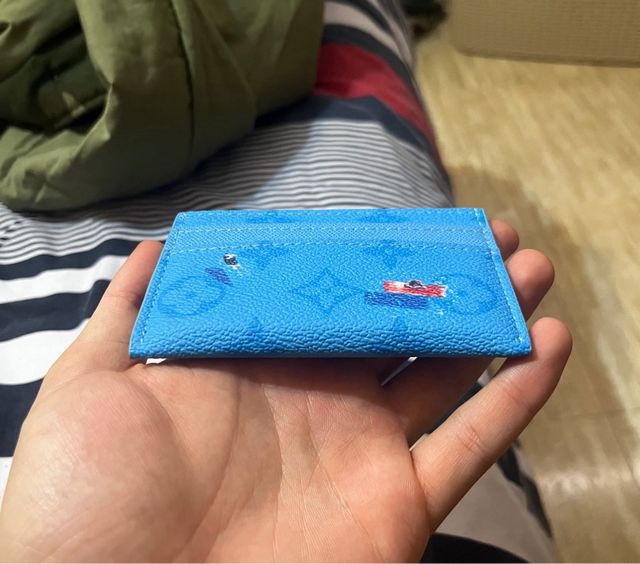 Tarjetero Louis Vuitton monogram doble | Azul pool