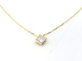 collar oro 18k con piedra con diamante de laboratorio 19.5cm