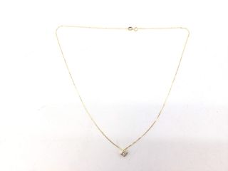 collar oro 18k con piedra con diamante de laboratorio 19.5cm