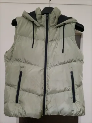 Giacca/gilet trapuntato donna con cappuccio