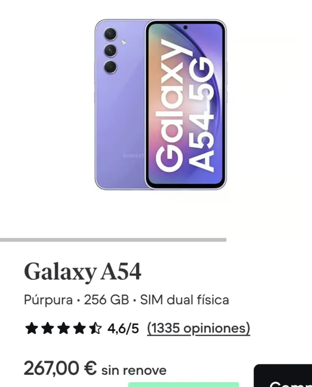Samsung Galaxy A54 5G Púrpura 256GB