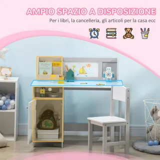 Set Tavolo e Sedie per Bambini 5+ Anni in Legno co