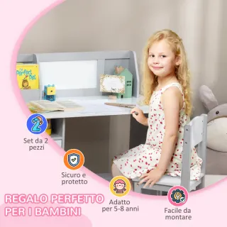 Set Tavolo e Sedie per Bambini 5+ Anni in Legno co