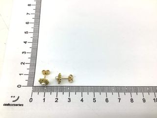 pendientes oro 18k con piedra con circonita,perla