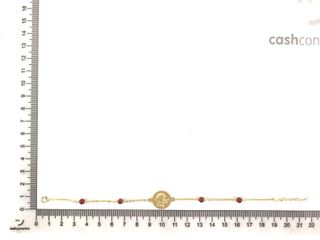pulsera oro 18k con piedra con coral