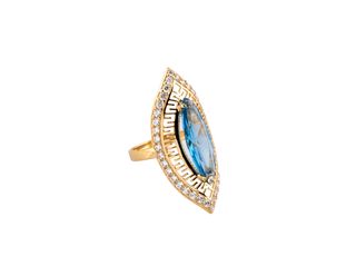 anillo oro 18k con piedra con circonita