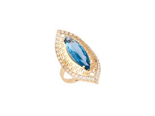 anillo oro 18k con piedra con circonita