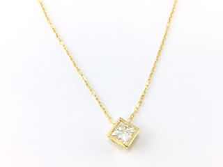 collar oro 18k con piedra con diamante de laboratorio 19.5cm