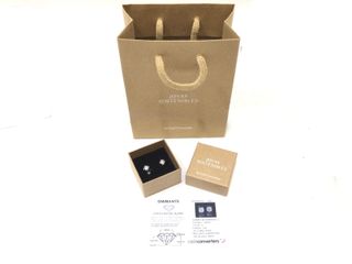 pendientes oro 18k con diamante de laboratorio