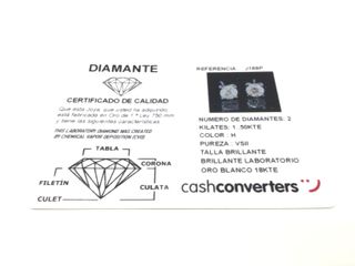 pendientes oro 18k con diamante de laboratorio