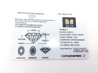pendientes oro 18k con piedra con diamante de laboratorio