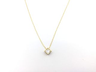 collar oro 18k con piedra con diamante de laboratorio 19.5cm