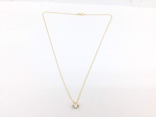 collar oro 18k con piedra con diamante de laboratorio 19.5cm