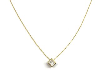 collar oro 18k con piedra con diamante de laboratorio 19.5cm