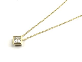 collar oro 18k con piedra con diamante de laboratorio 19.5cm