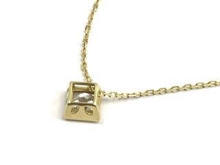 collar oro 18k con piedra con diamante de laboratorio 19.5cm