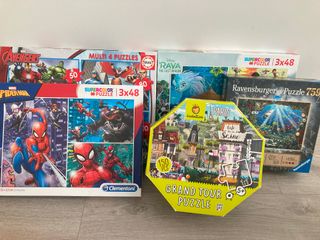 Lote de Puzzles: Avengers, Spiderman, Ravensburge