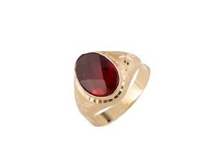 sello oro 18k con piedra con circonita t. 23 (20,06 mm)