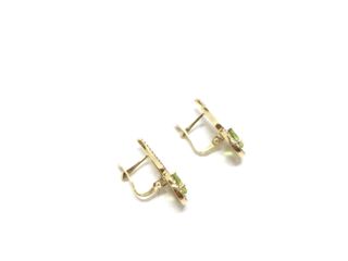 pendientes oro 18k con piedra con circonita