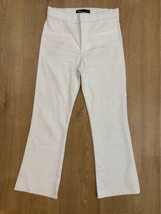 Pantalones Zara verde negro blanco Talla S