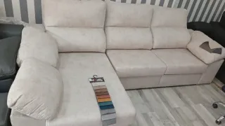 Sofá cama chaise longue beige