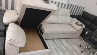 Sofá cama chaise longue beige
