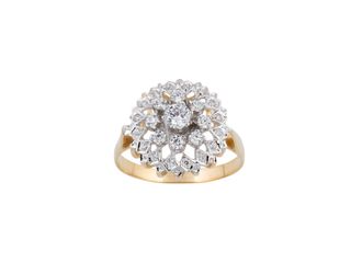 anillo oro 18k con piedra con circonita