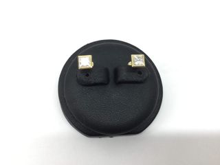 pendientes oro 18k con piedra con diamante de laboratorio