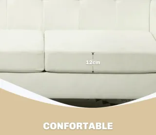 Sofá 2 plazas lino blanco