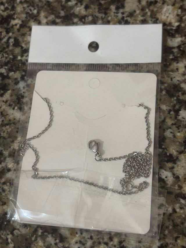 Collar Acero Negro y Plateado