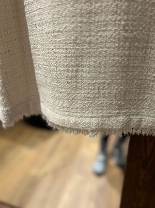 Vestido fiesta beige espalda abierta