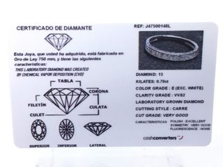 alianza oro 18k con piedra con diamante de laboratorio