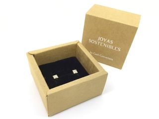 pendientes oro 18k con piedra con diamante de laboratorio