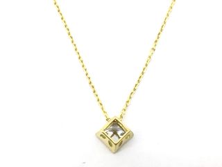 collar oro 18k con piedra con diamante de laboratorio 19.5cm