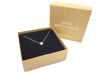 collar oro 18k con piedra con diamante de laboratorio 19.5cm