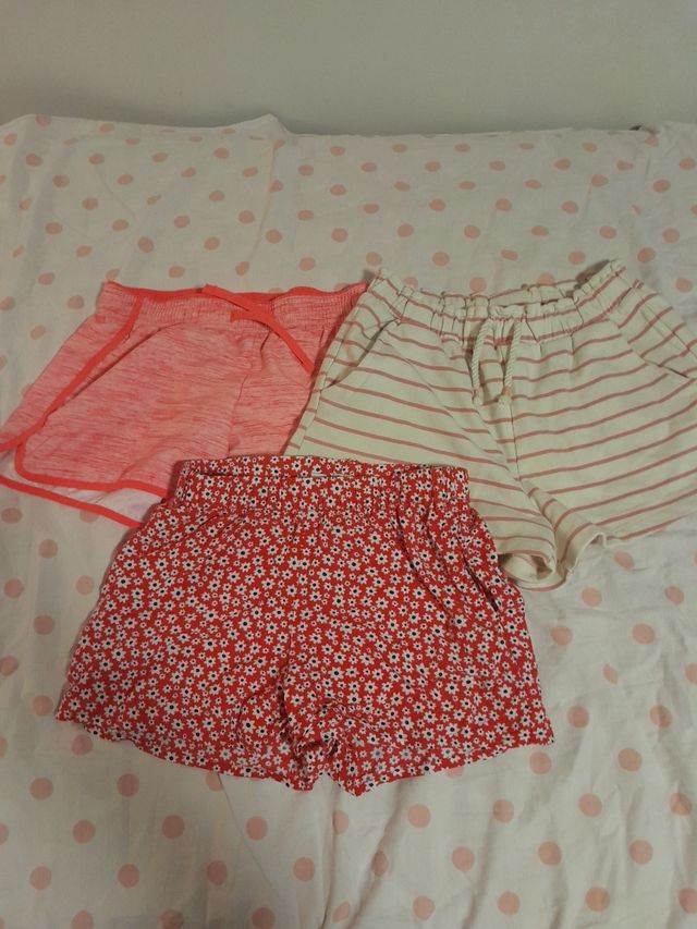 Lote 3 pantalones cortos niña 12-13 años