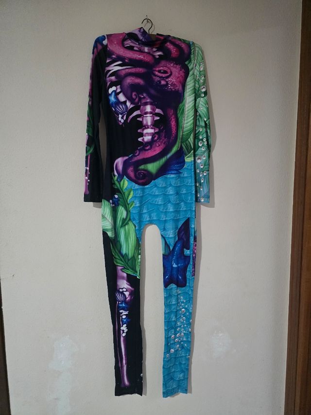 Malla buceo disfraz pulpo y hojas