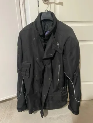 Chaqueta Moto Negra Talla XL + Protecciones