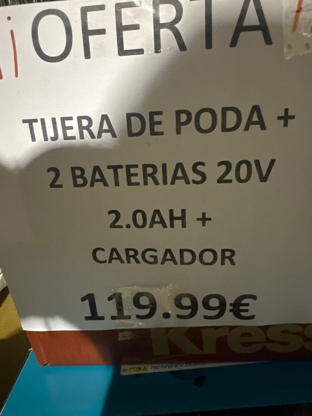 Tijera de Poda Kress + 2 Baterías 20V