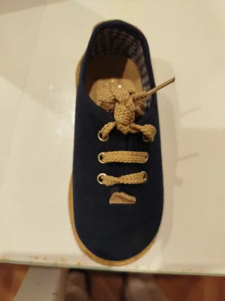 Zapatos niño azul y beige
