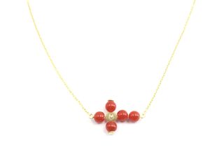 collar oro 18k con piedra 22cm