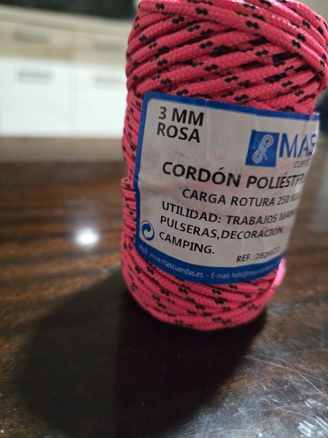 Cordón Poliéster Rosa 3mm MAS