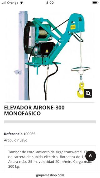 Elevador AIRONE-300 Monofásico 300 kg