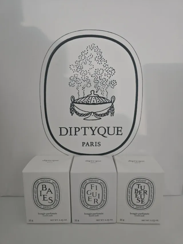 Set 3 Velas Diptyque 35g Baies, Figuier, Tubereuse