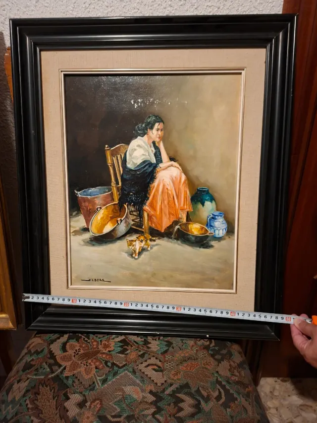 Cuadro Mujer con Gato