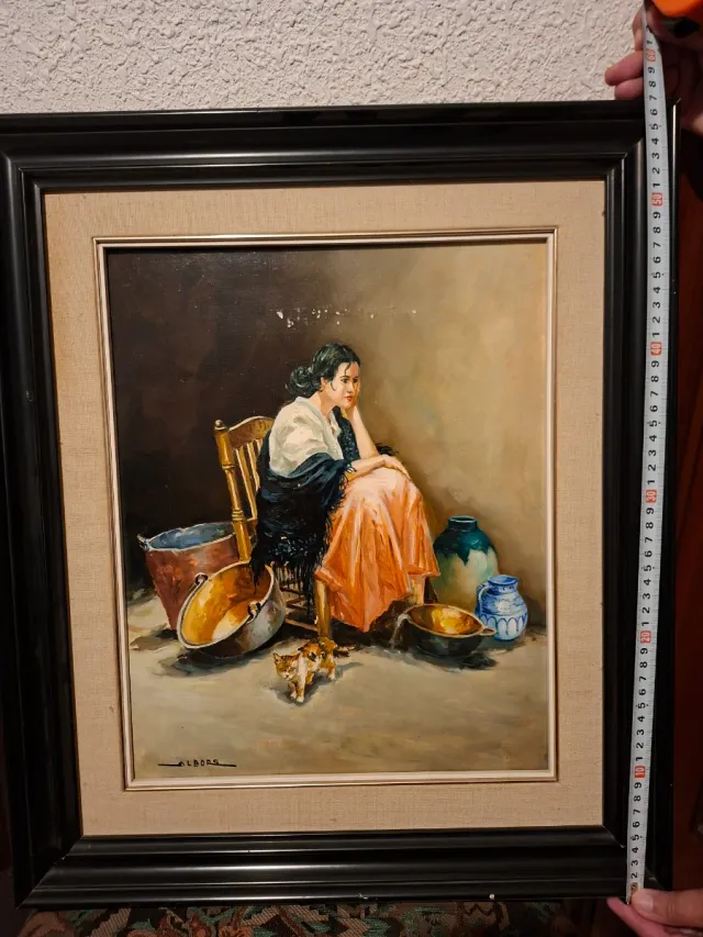 Cuadro Mujer con Gato