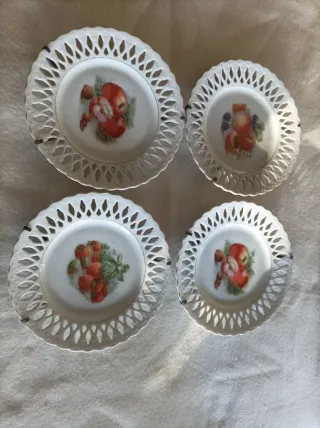 Set 4 Piattini Ceramica Artigianale Frutta