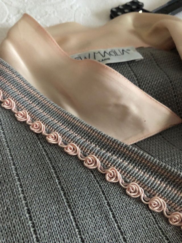NEW MAGLIA vestito completo grigio rosa