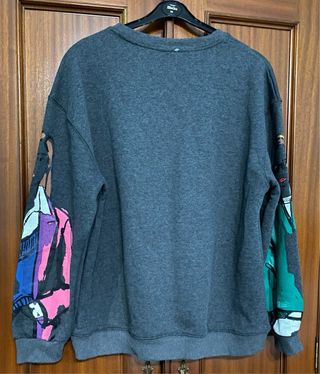 Sudadera mujer gris con estampado