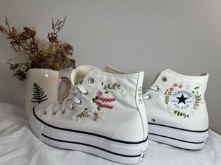 Zapatillas Converse Novia Bordadas Personalizadas